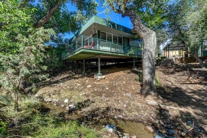 Modern cabin hidden among the trees-- Unwind and relax on the porch creek-side., Prescott