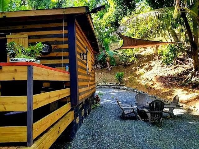 Secluded Jungle Cabin with outdoor tub, Sky Light and Fire Pit in Rincón